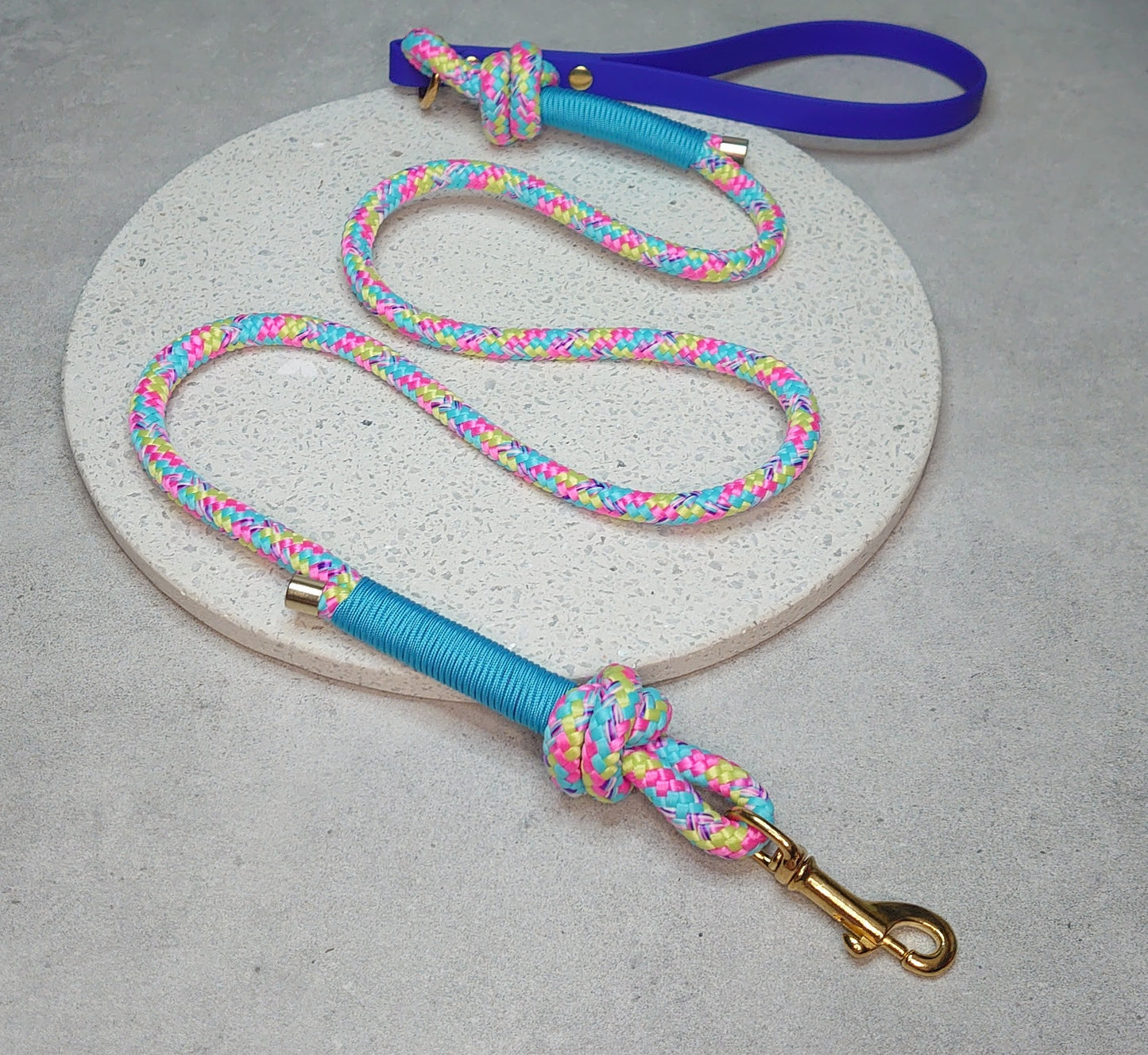 Dog lead in rope and BioThane handmade in Ireland