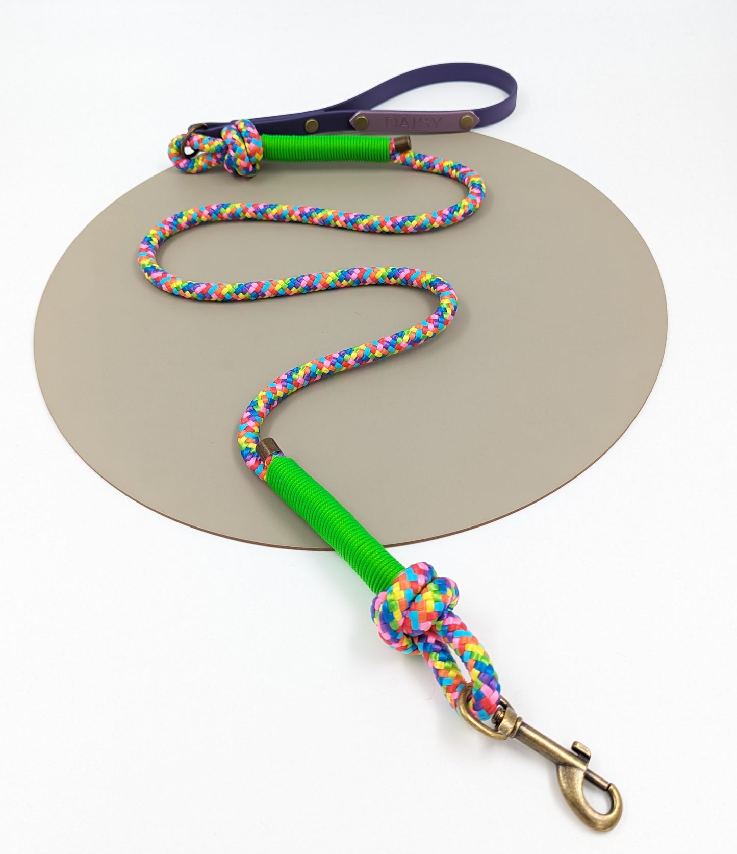 Cross knot rope lead with biothane handle - Design your own