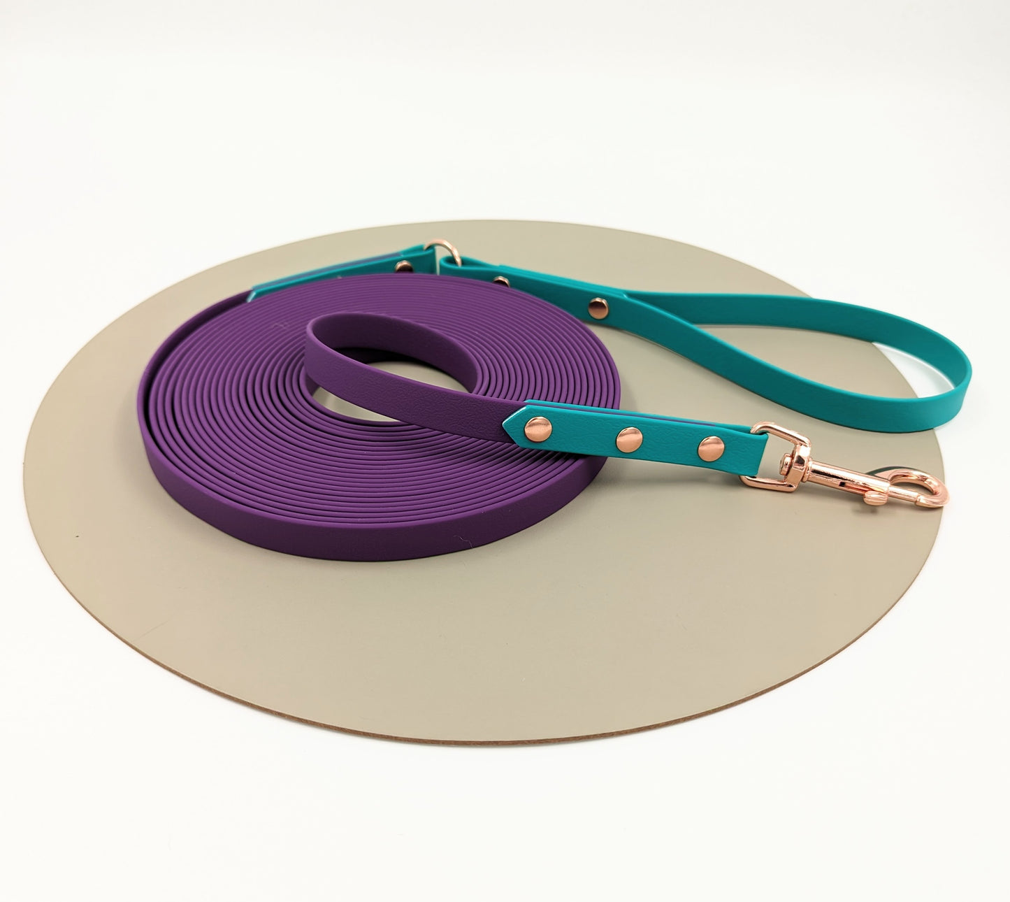 a waterproof long line for dogs giving them extra space and freedom to roam, handmade in Ireland, made for dogs, design your own