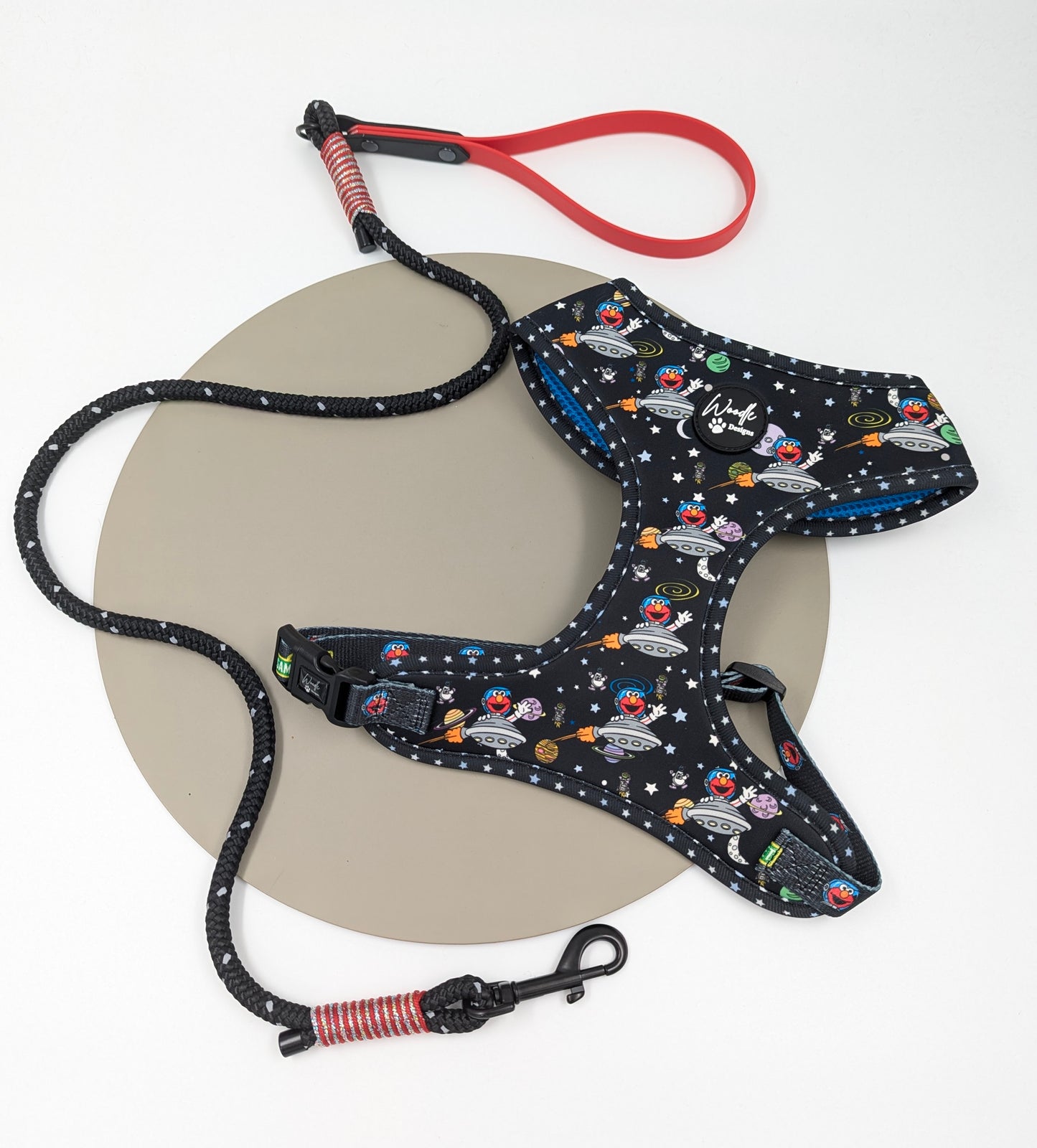 Elmo in space sesame Street dog harness adjustable designed in Ireland dog accessories