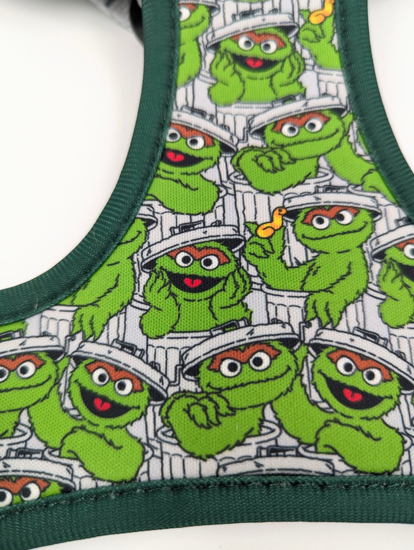 Sesame Street Oscar the grouch adjustable dog harness designed in Ireland