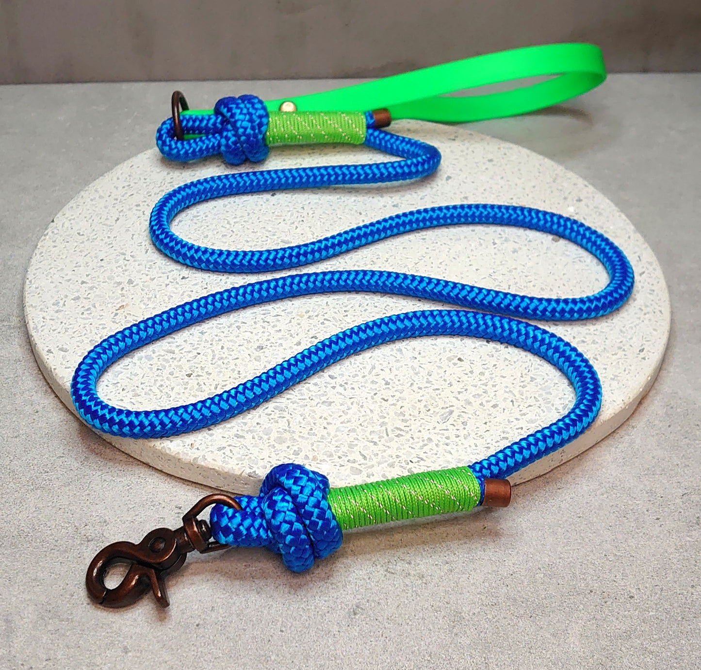 Dog lead in rope and BioThane handmade in Ireland