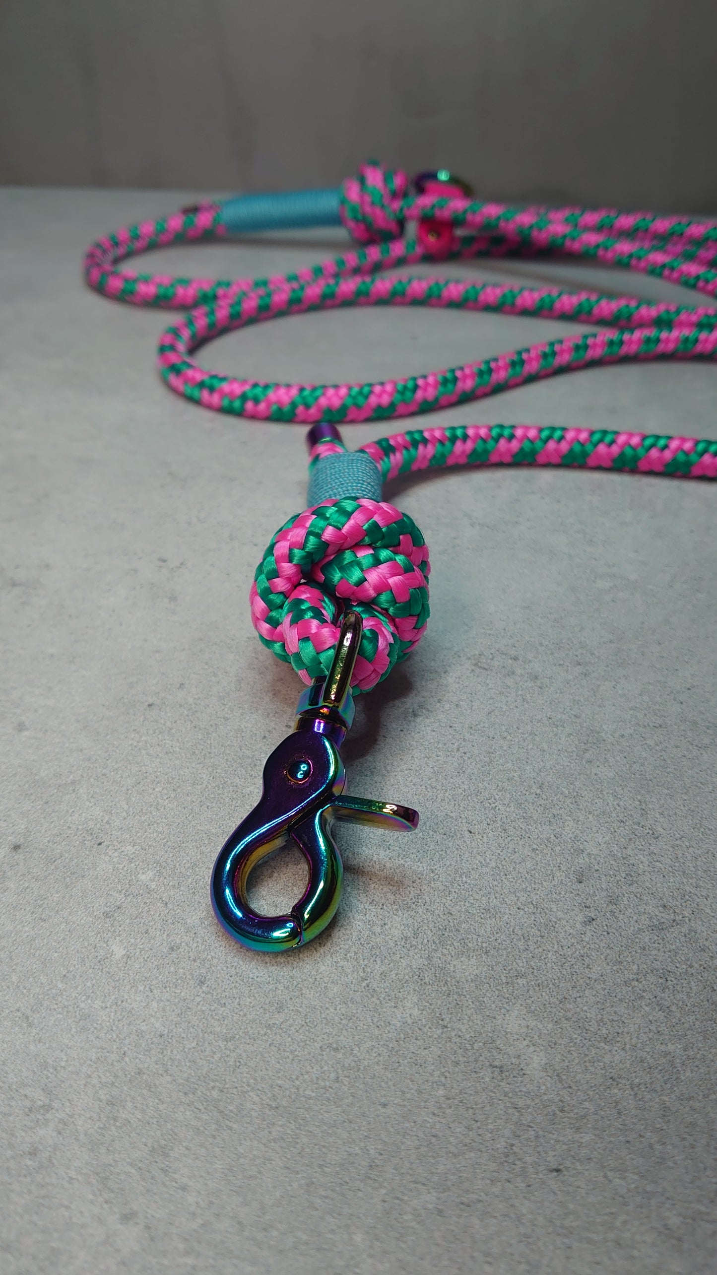 Dog lead in rope and BioThane handmade in Ireland