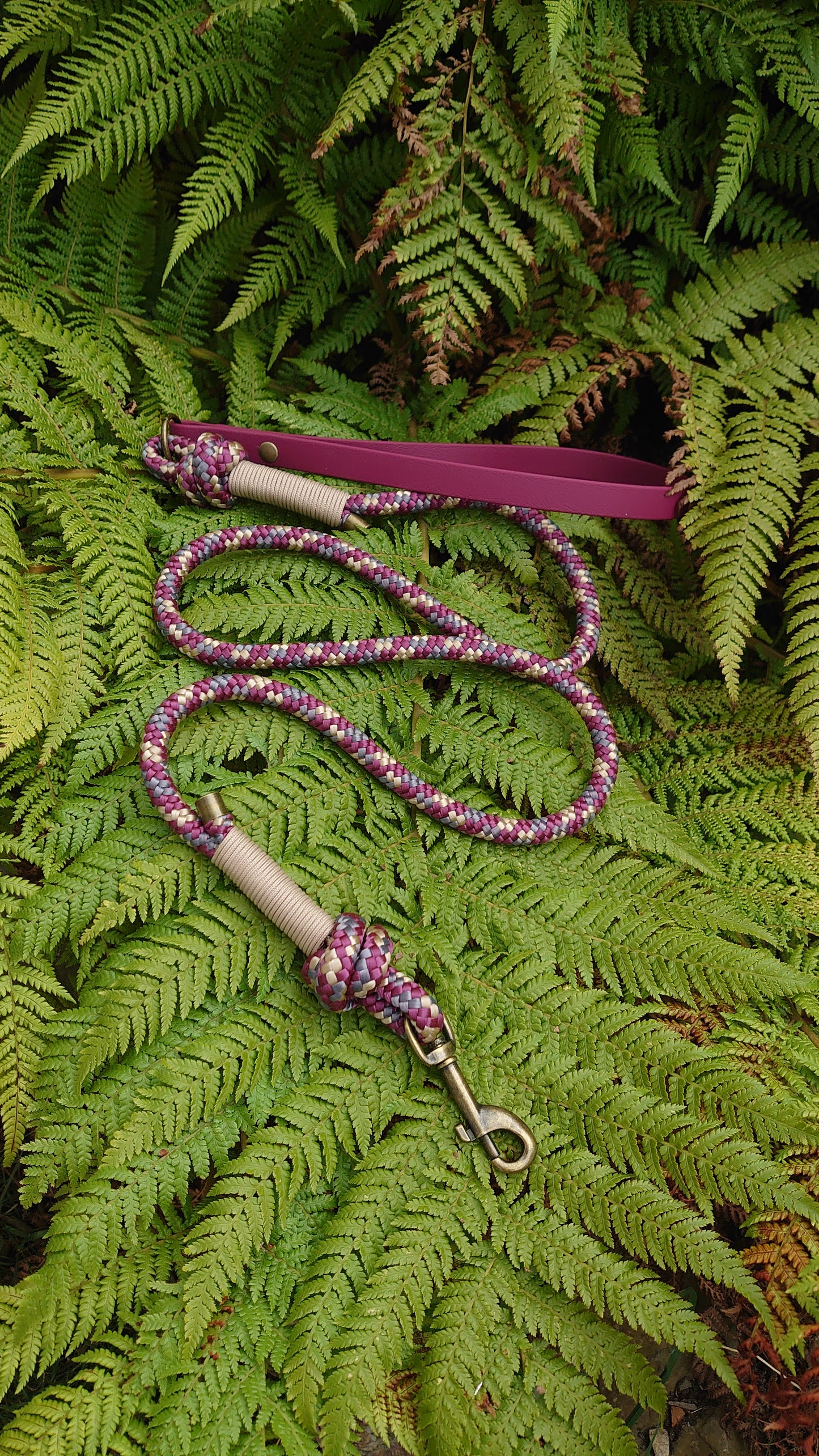 Dog lead in rope and BioThane handmade in Ireland
