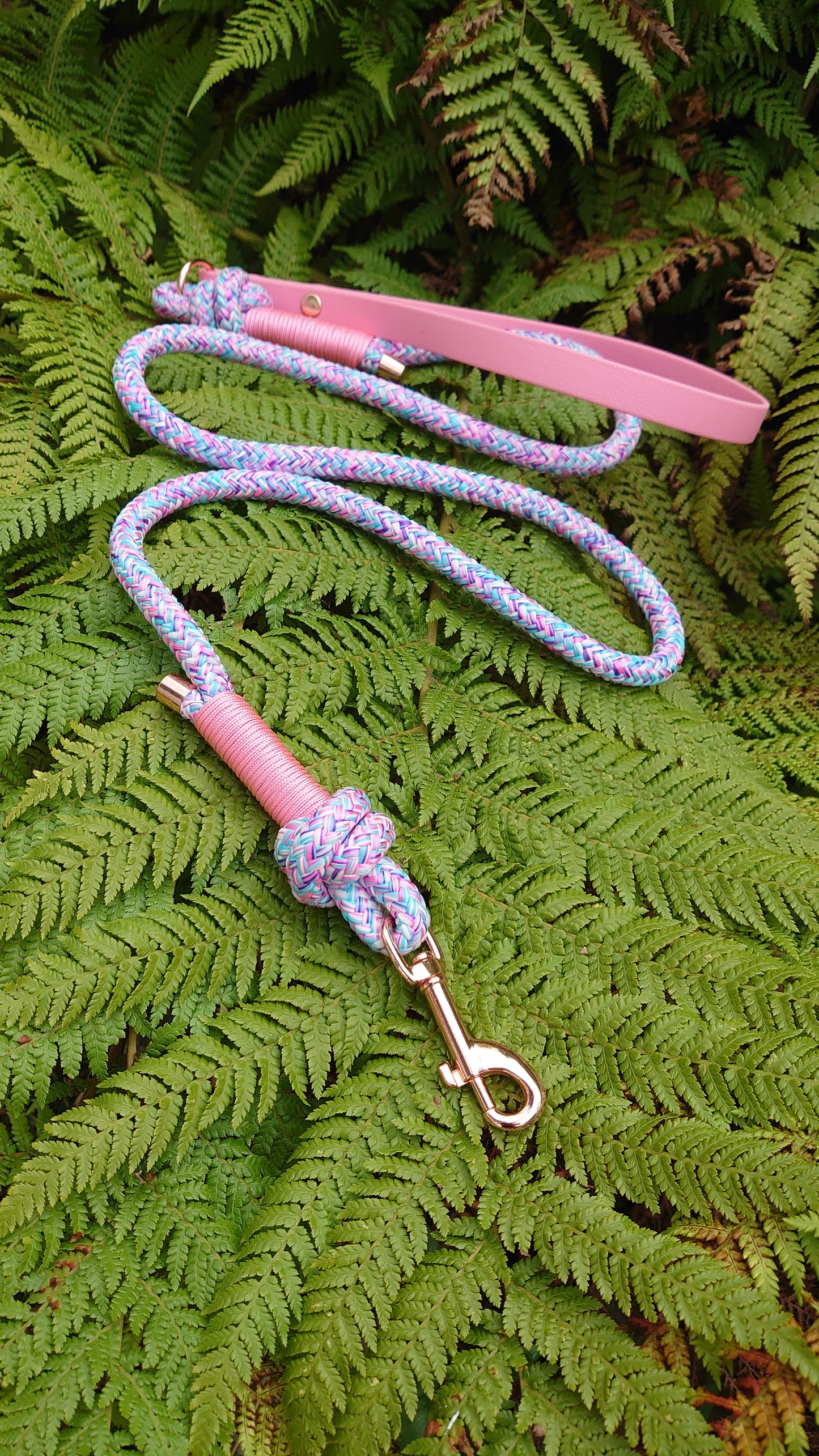 Dog lead in rope and BioThane handmade in Ireland