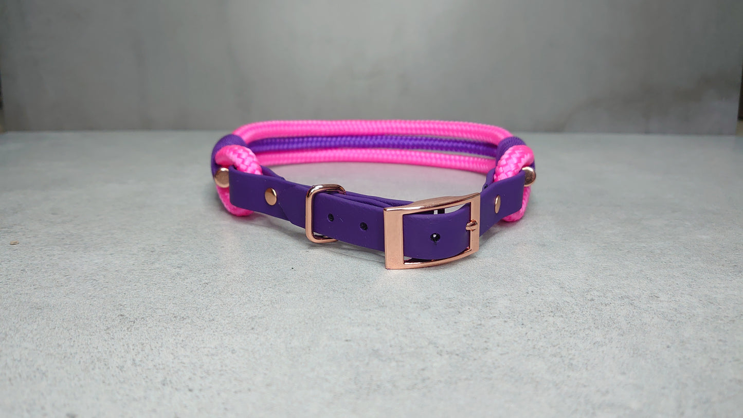 Triple rope ID collar with biothane extender - Design your own buckle