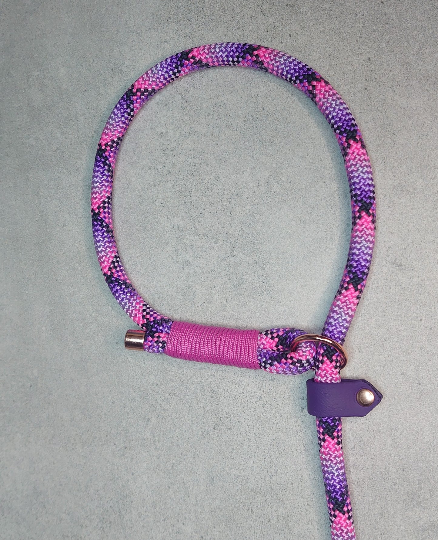 Custom rope slip lead with waterproof BioThane handle Ireland worldwide fast shipping custom