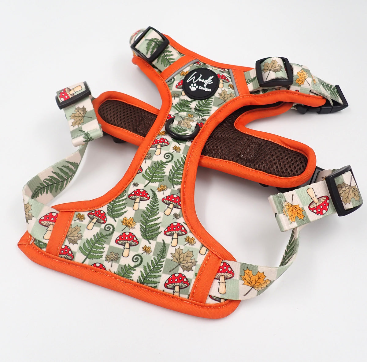 Ferns and Toadstool adventure style harness mushrooms no pull ireland uk worldwide 