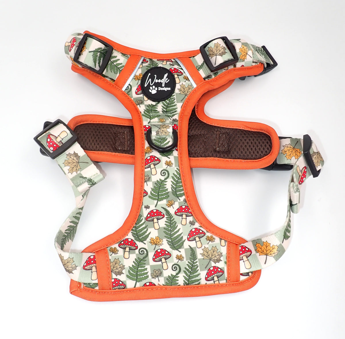 Ferns and Toadstool adventure style harness mushrooms no pull ireland uk worldwide 