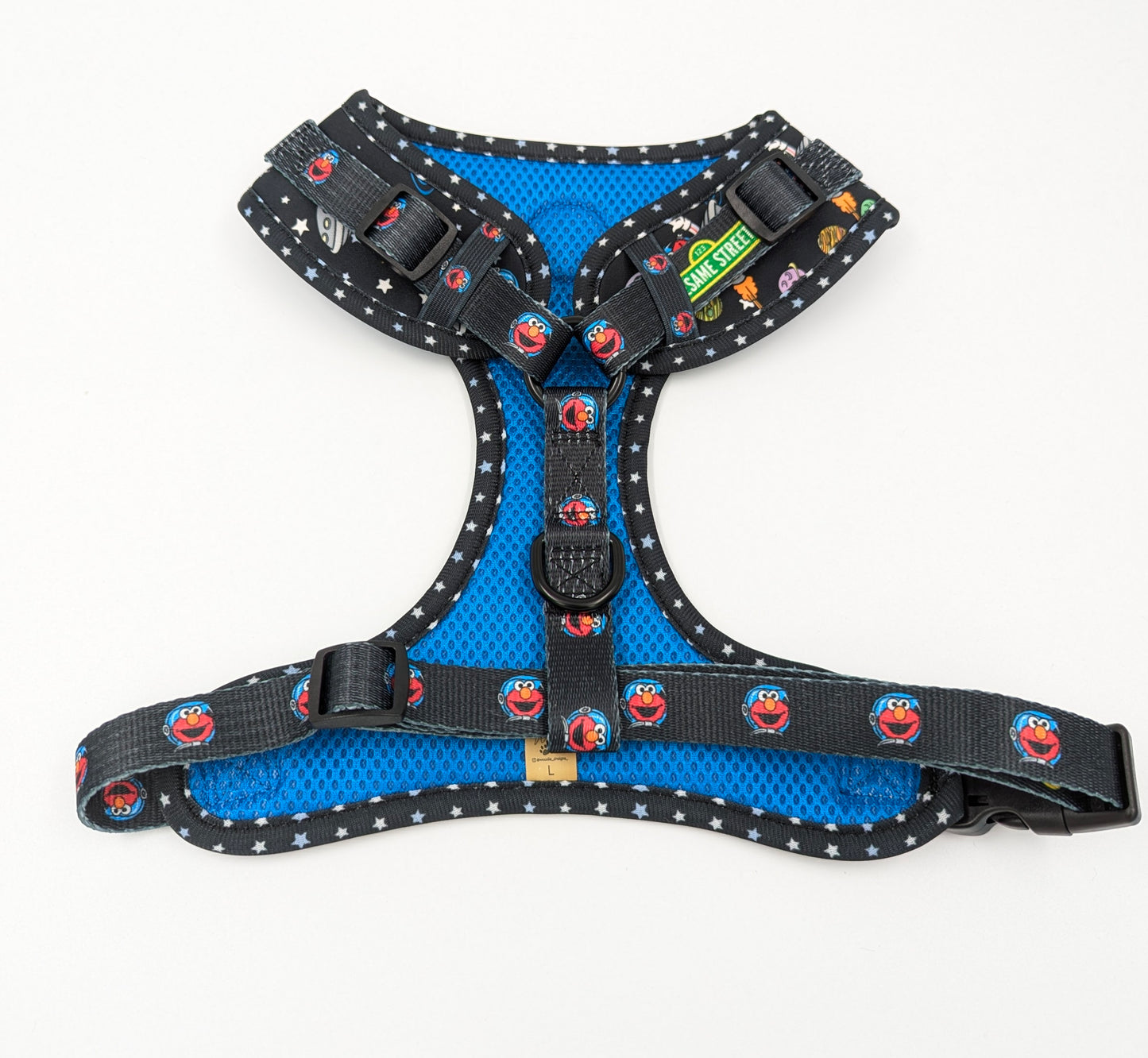 Elmo in space sesame Street dog harness adjustable designed in Ireland dog accessories Elmo in space sesame Street dog harness adjustable designed in Ireland dog accessories  breathable elmo dog harness cute ireland uk worldwide adjustable dog harness secure no pull dog products accessories BioThane