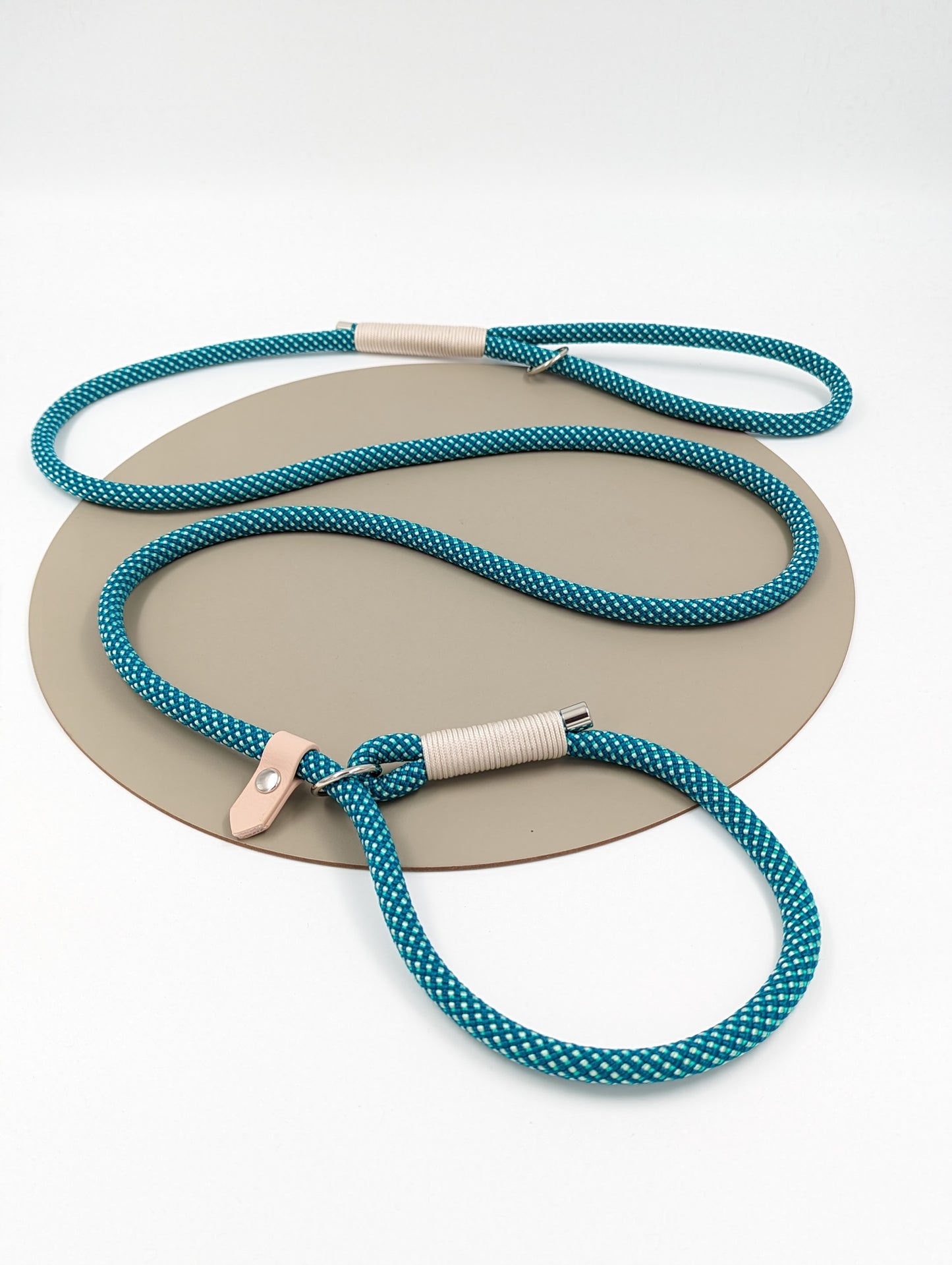Custom rope slip lead with waterproof BioThane handle Ireland
