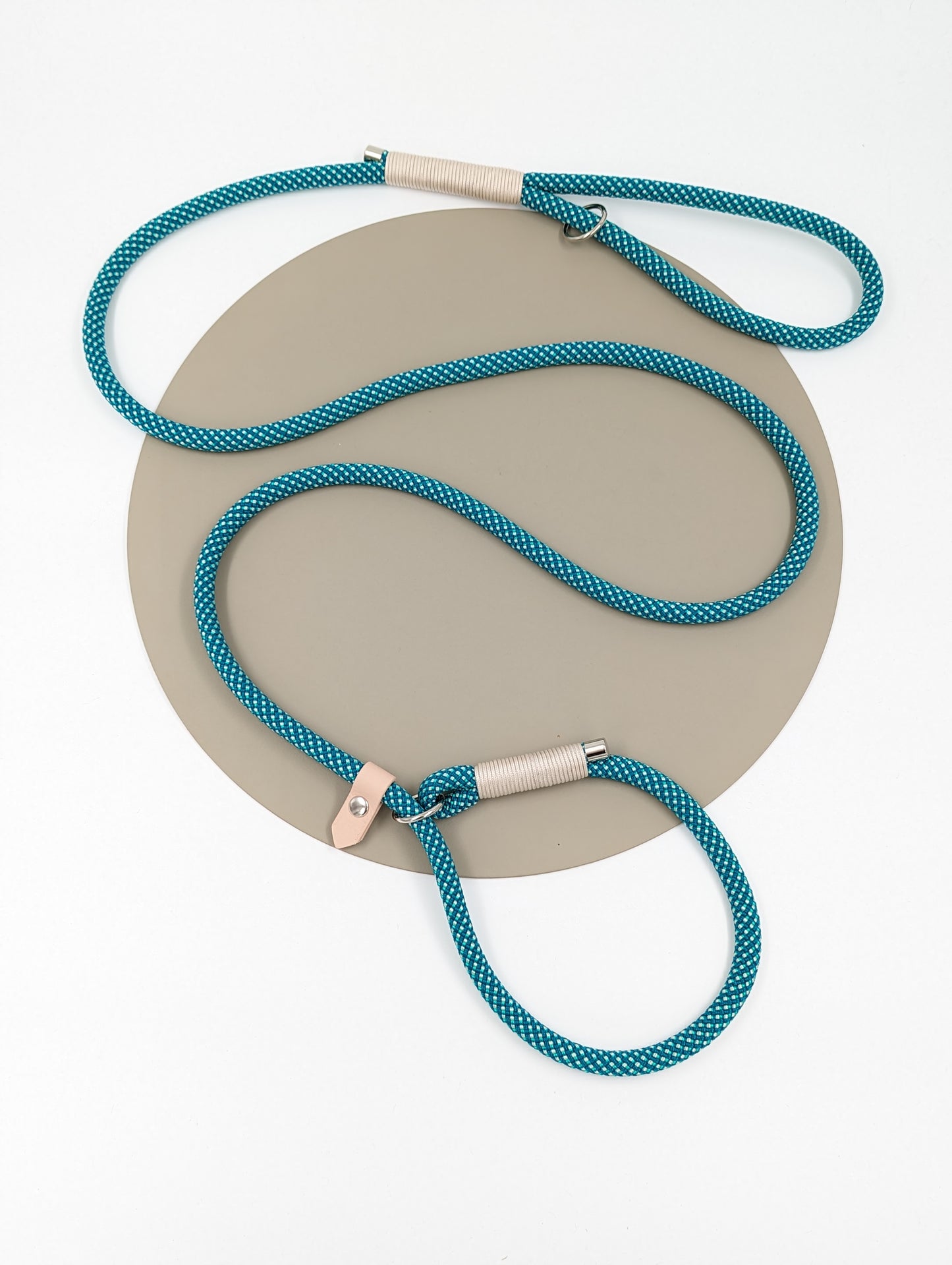 Custom rope slip lead with waterproof BioThane handle Ireland worldwide fast shipping custom