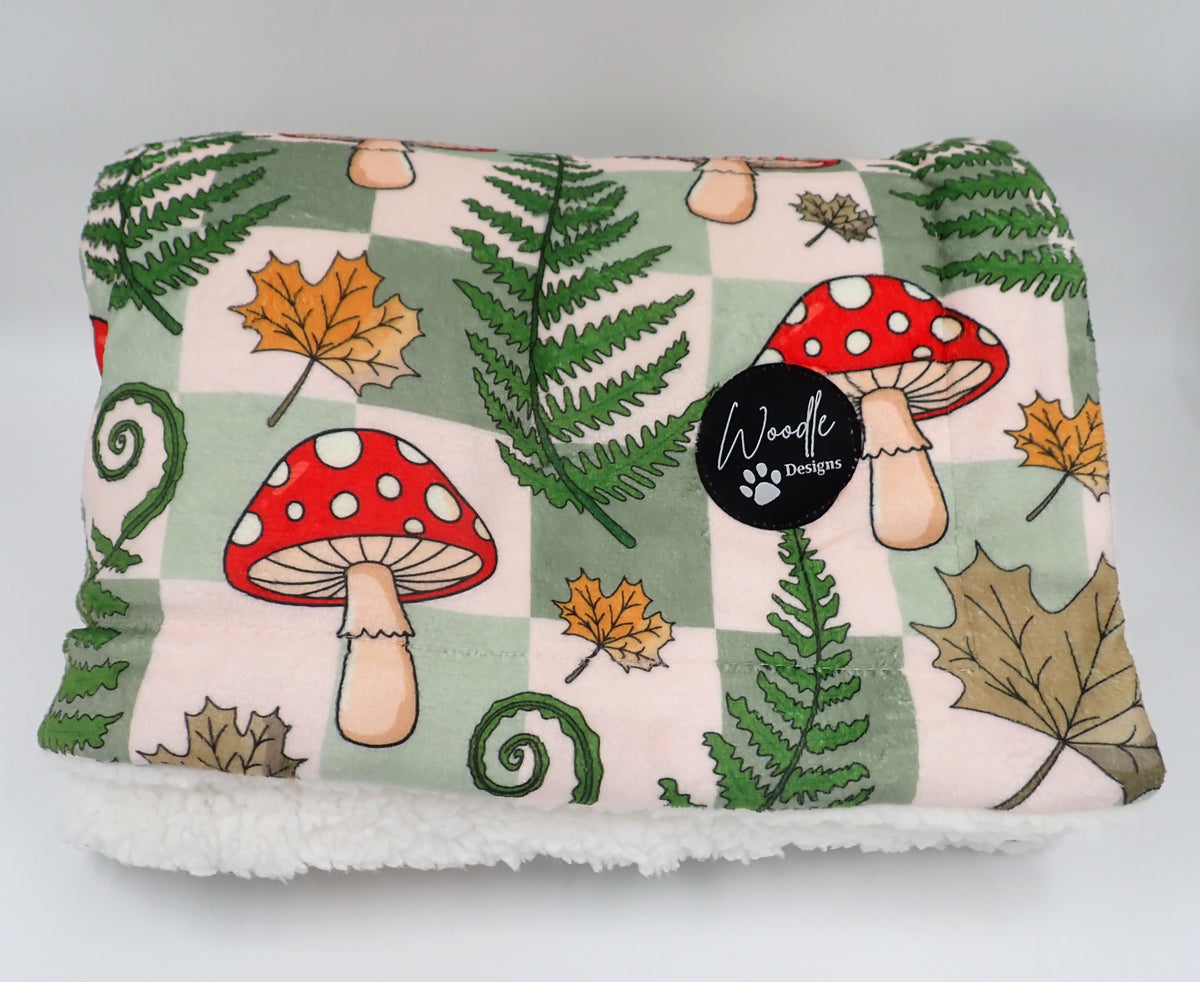 luxury plush pet blanket ferns and toadstools ireland uk worldwide