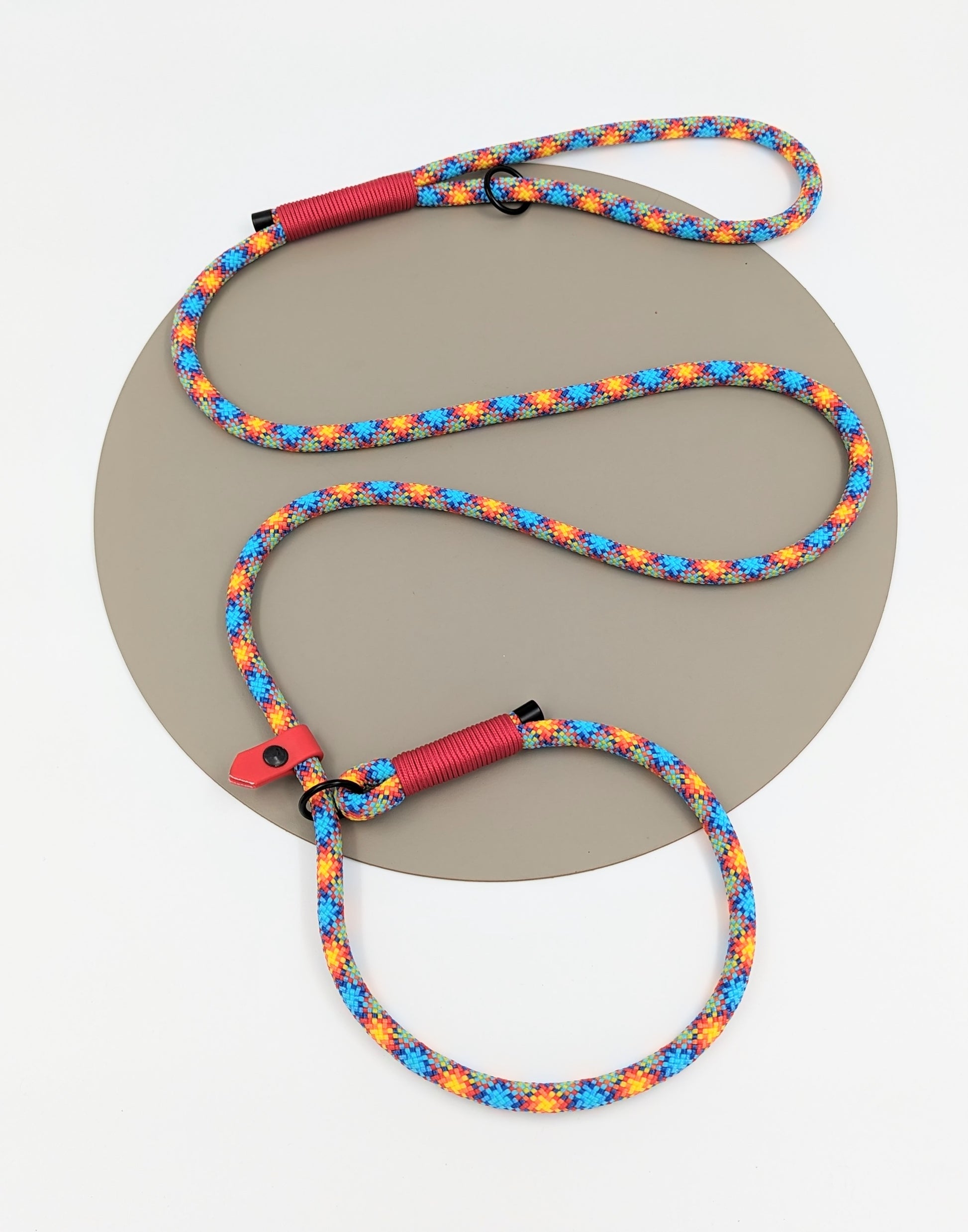 Custom rope slip lead with waterproof BioThane handle Ireland worldwide fast shipping custom