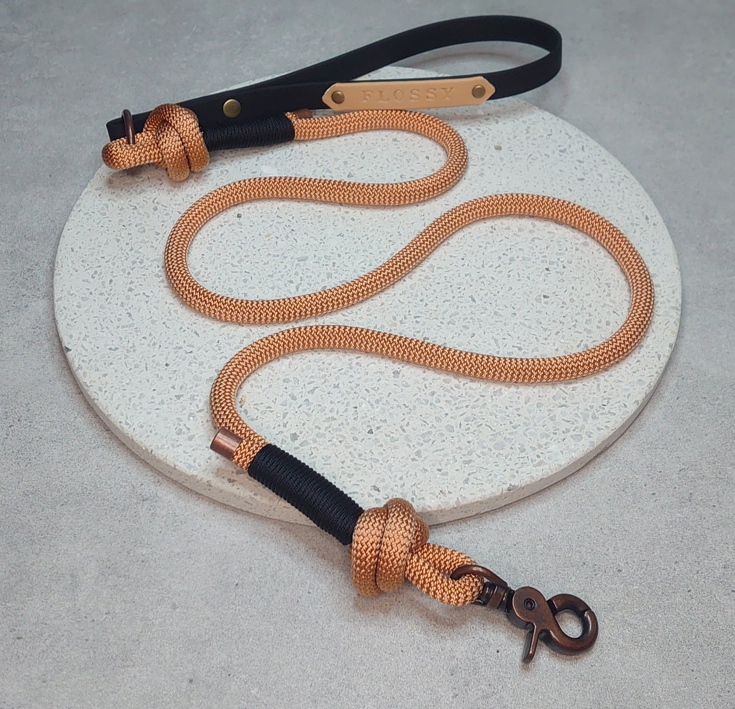 Cross knot rope lead with biothane handle - Design your own