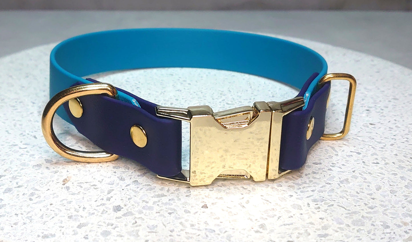 Biothane two tone collar with quick release buckle