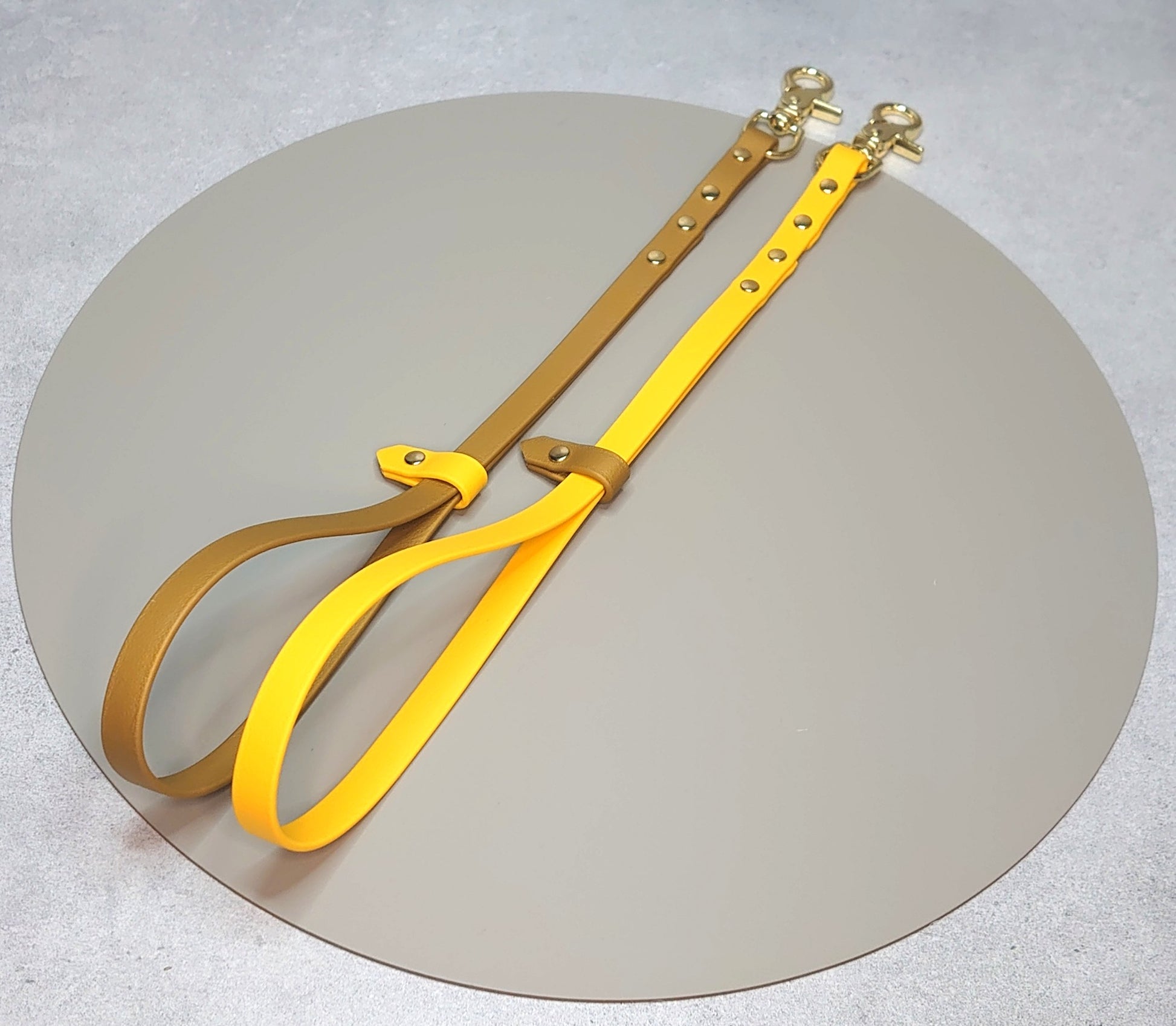 handmade BioThane groom loop professional groomer Ireland worldwide gold and yellow 